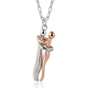 Trahoo-Collier Câlin,Collier Câlin Affectueux Pour Couple Saint Valentin Embrace Chain Couple Snuggle Hug Pendentif Collier Couple Hugging Pendentif Bijoux Cadeau Pour Femmes Hommes Amoureux - Neuf
