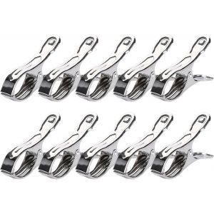 Ventes Promotionnelles 12 Pcs Pince À Serviette,Pinces À Serviette De Plage En Acier Inoxydable Argentées Vêtements De Grandes Pinces Coupe-Vent Empêchent Votre Serviette De S'envoler - Neuf