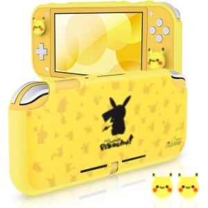 Switch Lite Protective Cover,Soft TPU Protective Shell with 2 Silicone Thumb Grip Caps for Switch Lite-Yellow - Neuf