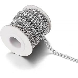 Cha&icirc;ne Gourmette En Aluminium Plaqu&eacute; Or 5 M, Maillons Torsad&eacute;s De 5,2 X 1,4 Mm, Avec Bobine, Pour La Fabrication De Bijoux Et De Pendentifs. - Neuf