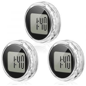 Lot de 3 mini horloges de moto &eacute;tanches &agrave; coller,horloges num&eacute;riques pour v&eacute;hicule - Neuf