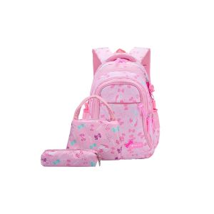 Ensemble sac &agrave; dos imperm&eacute;able pour enfant avec sac &agrave; main et trousse - Rose - Neuf