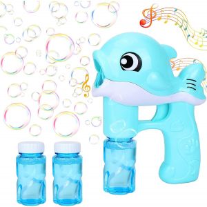 Machine À Bulles (19 X 8 X 14,5 Cm) (Bleu), Pistolet À Bulles De Savon, Machine À Bulles Automatique Pour Enfant, Jouet À Bulles Avec Recharge De Bulles, Solution À Bulles, Cadeau D'anniversaire - Neuf