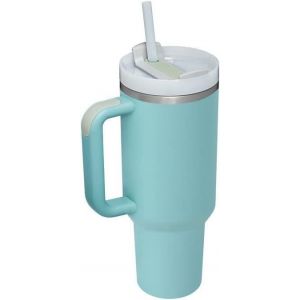 Sjzg-Gobelet De Conservation Du Froid Pour Voiture - Bouteille D'eau Chaude Avec Poignée - Pour L'extérieur, Les Sports De Plein Air, Les Voyages, La Paille - 1200 Ml - Portable À Emporter (Bleu Lac) - Neuf