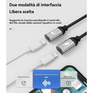 Adapter Double Lightning Jack Headphone (2 Pack)Aux Accessories Charger Cable Adapter Audio Earphone Cable For Apple Ipad Xr Iphone 14 Headphone Sdoppiator Charging Headset Car Radio Dongle - Neuf