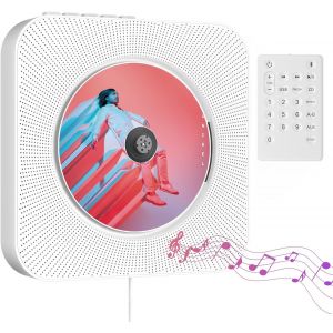 Lecteur Cd Portable Avec Support À Angle Réglable, Lecteur Cd Bluetooth, Lecteur Cd Radio Pour La Maison, Compatible Fm, Port Usb, Entrée/Sortie Aux, Voyant De Mode Coloré - Neuf