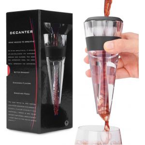 A&eacute;rateur De Vin Avec Coffret &iquest; Transparent/Noir/Argent - Neuf