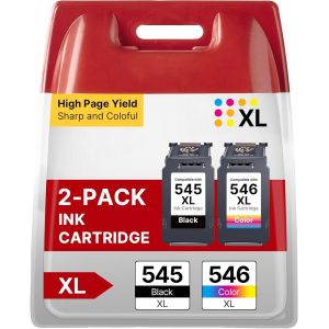 Pg-545Xl Cl-546Xl Cartouches D'Encre Remplacement Pour Cartouche Canon 545-546 Pour Cartouche Canon 545 Et 546 Pour Pixma Ts3150 Ts3350 Ts3151 Tr4550 Tr4551 Mg3050 Mg2550S Mg2555S Mx495(Noir, Couleur - Neuf