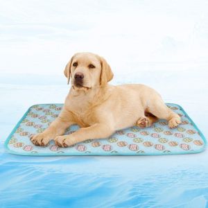 Almohadilla Refrescante Para Dormir Para Mascotas (Azul-M: 50×70), Cojín Para Cama De Perro Y Gato, Almohadilla De Hielo De Seda Fría - Neuf