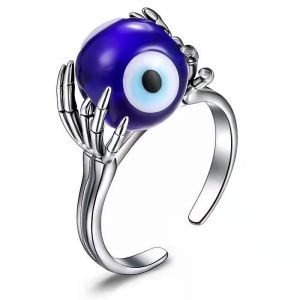 Embrace Anxiété Bague Oeil Du Diable Tournant Bague Ouverte Argent - Neuf