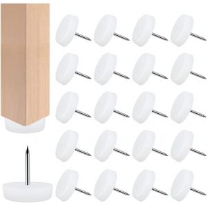 50 Pcs Patin Chaise Glisse Patin Antid&eacute;rapant En Abs Protection Pied De Chaise Patin De Chaise Anti Bruit Tampon Pied De Chaise Patin Chaise &Agrave; Clouer Pour Meuble Chaise Bureau Salon Chambre - Neuf