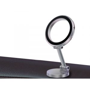 Support De T&eacute;l&eacute;phone Magn&eacute;tique En M&eacute;tal Pour Voiture Avec Bras R&eacute;glable - Argent - Neuf