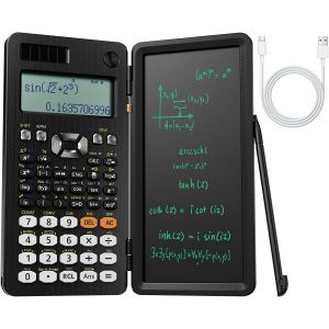 991ES-II Calculatrice Scientifique Rechargeable,417 Fonctions avec Bloc-Notes,Boîtier Dur Pliable,Écran Écrit de 4 Lignes,Calculatrice Avancée pour Élèves Scolaires/Bureau - Neuf