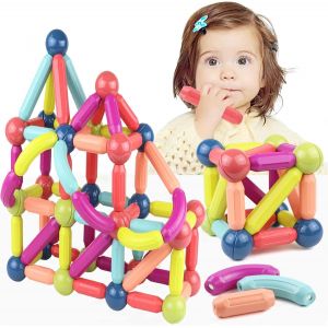 ERYI-100 Pieces Jeux Construction Magnetique Enfant 3 4 5 6 7 Ans Bloc De Construction Magnétique Montessori Jeu Magnetique Enfant 3 Ans Jeux De Construction Aimanté Jeux Magnetic Blocks Enfant Cadea - Neuf