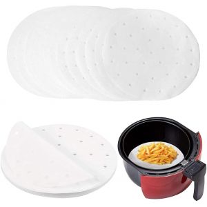 Letnerny-200 Pièces Vapeur Feuilles De Papier, Rond Papier Cuisson, Rond Papier Parchemin, Perforé Papier Cuisson, Pour Faire Des Brioches, Des Brioches À La Vapeur, Des Gâteaux, 23 Cm / 9 Pouces - Neuf