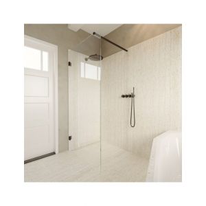 Paroi de douche walk-in SCANDIC NXT 400 RIHO 120x200 cm à charnières noires-Noir-Noir-120 -- - Neuf