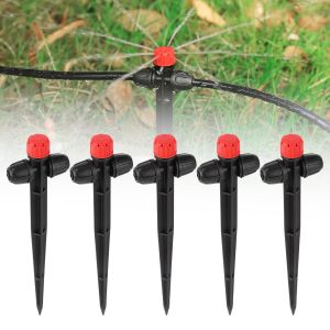 éMetteur D'Irrigation Goutte-à-Goutte - 8 Trous RéGlable à 360 DegréS - Avec Piquet Pour Tuyaux D'Irrigation Goutte à Goutte De 1/4"" - IdéAl Pour SystèMe D'Irrigation De Tuyau D'Arrosage (4-7 Mm) - Neuf