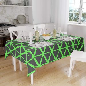 Sjzg-, Anti-Moisissure, S&eacute;chage Rapide, R&eacute;sistant Aux Taches, Lavable En Machine, 100% Polyester Nappe De Table, Fum&eacute;e Verte N&eacute;on, 140 X 160 Cm - Con&ccedil;u Et Fabriqu&eacute; En Turquie - Neuf