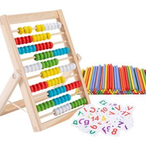 Boulier Enfant Boulier R&egrave;gle &Agrave; Calcul Puzzle Enfant B&acirc;ton Mathematiques Bouliers Avec 100 Baguettes De Comptage Et 100 Cartes Num&eacute;riques Abacus Color&eacute; Pour Les &Agrave; Partir De 3 Ans Enfant Abacu - Neuf
