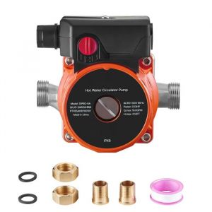 Pompe de Recirculation d'Eau Chaude-Duoku-D&eacute;bit de 38 L/min-3 Vitesses R&eacute;glables-Puissance de 100 W-T&ecirc;te en Acier Inoxydable - Neuf