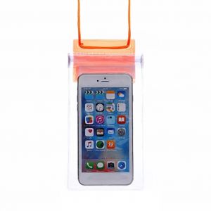 Femmes Hommes Transparent Imperm&eacute;able Pvc T&eacute;l&eacute;phone Sac Pochette &Eacute;tui Pour Surf En Plein Air Navigation (Orange) - Neuf