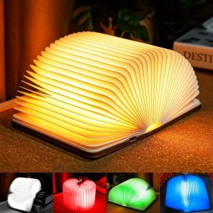 Eryi-Lampe Livre Led Pliante Rgb, Lampes D'ambiance 2500mah Rechargeable Usb-C, Idéal Décoration De Nuit Maison Et Chambre, Cadeau D¿Anniversaire(Blanc Chaud | 12 * 9 Cm) (12 Cm | Rgb) - Neuf