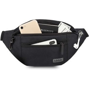 Grand Sac à Bandoulière sac Banane avec Fermeture à Glissière 4 Poches, Idéal pour les Sports Festivals, séances d'Entraînement, les Voyages, la Course, les Mains Libres, Portefeuille Titulaire - Neuf