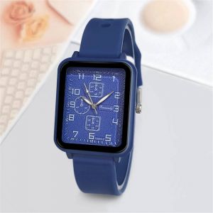 2025 Nouvelle Mode Montres De Marque Sports Square Montre &Agrave; Quartz Pour Femme Bracelet En Silicone De S&eacute;curit&eacute; Robe Cadeau Horloge Montres-Bracelets Blue - Neuf