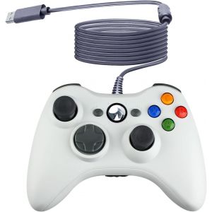 Manette De Jeu Usb Filaire Pour Console Microsoft Xbox 360 Windows Pc Ordinateur Portable Jeu Vid&eacute;o Couleur Blanc - Neuf