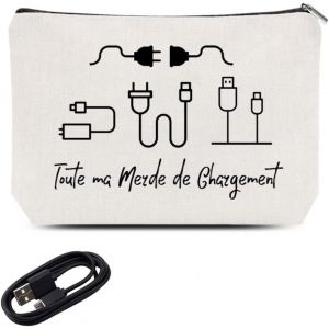 Pochette C&acirc;ble De Voyage Pour Chargeurs Sac De Rangement &Eacute;lectronique Portable Organisateur De C&acirc;bles Et Accessoires Trousse Pratique Pour C&acirc;bles Usb Chargeurs T&eacute;l&eacute;phoner - Neuf