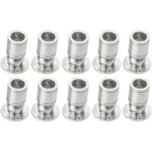 Mini Led Downlight Mini Spot Encastré Plafonnier Encastré 1w Avec Driver 100-265v Ac,10pcs [Classe Energie A+] (Argent,Lumière Froide) - Neuf