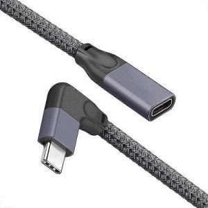 Câble d'extension USB C à angle droit court (1,6 pi),aluminium braisé Usb-C 3.1 mâle à femelle Extensio - Neuf