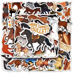Lot De 50 Autocollants Cheval Pour Bouteilles D'eau,Ordinateur Portable,T&eacute;l&eacute;phone,Guitare,Skateboard,Valise,V&eacute;lo,Cheval,Vinyle,Imperm&eacute;able,Esth&eacute;tique,Pour Adolescents,Enfants, - Neuf