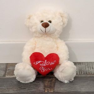 Vous Aime!!! 30cm De Coeur Rouge En Peluche Ours En Peluche Animaux De La Saint-Valentin Cadeau D'anniversaire (Blanc) - Neuf
