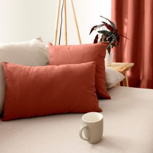 Petit Coussin Déhoussable Orange Terre Cuite 40 X 40 Cm - Neuf