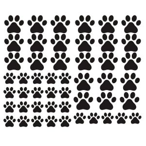 49 Pcs/Set Of Dog Paw Wall Stickers Vinyle Patte Impression Stickers Animal Footprints Wall Art Decor D&eacute;cor De Voiture - Neuf