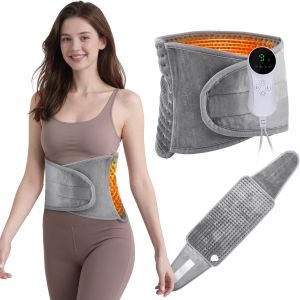 Coussin Chauffant Et Couverture Chaude, Ceinture De Chauffage Pour Dos &Agrave; Arr&ecirc;t Automatique, 9 Niveaux (30-65&deg;C), 4 Minuteries, Chaleur Rapide, Lavable Pour Dos, Ventre, Jambes - Neuf