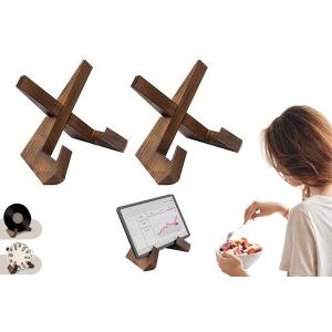 Lot de 2 supports en bois pour livres de cuisine - Neuf