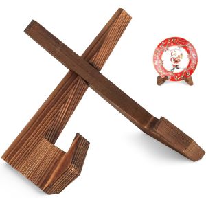 Support Assiette Decorative,Presentoir Livre,Porte Assiette,Support Assiette En Bois,8.78 Pouces Présentoirs Assiettes En Bois,Supports Assiettes Pour Plateaux,Plats,Cadre Photo De Table - Neuf