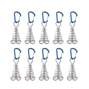 Lot De 10 Piquets De Terrasse Bleus En Forme De Pieuvre, Accessoires De Tente En Acier Inoxydable - Neuf