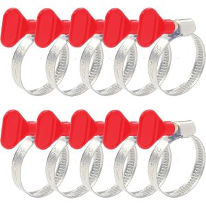 Collier De Serrage Inox 25-40mm-10 Pi&egrave;ces Collier Serrage Tuyau-R&eacute;glable Collier Inox-Collier De Serrage Durite-Colliers De Serrage &Agrave; &Eacute;crou Papillon Pour Piscine,Jardin,Home Gaz - Neuf