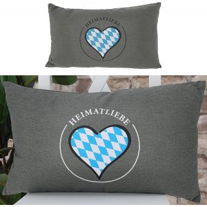 CAUC-Heimatliebe Coussin de canap&eacute;, Oreillers Coussins D&eacute;coratifs, avec fermeture &eacute;clair, 50 x 30 cm, 280 g, gris, blanc, bleu clair, noir, coussin d&eacute;coratif lavable (1 coussin de canap&eacute;, amour) - Neuf