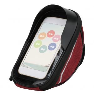 Sacoche Etanche Pour Guidon De Velo Avec Ecran Tactile Et Pochette Pour Telephone Portable, Pack Rouge - Neuf