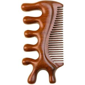 Kal-Peigne De Massage En Bois, Peigne À Gratter, Peigne En Bois, Masseur De Cuir Chevelu, Outil De Massage De La Tête, Fonctions De Massage De La Tête Et De Peignage Des Cheveux En Un. - Neuf