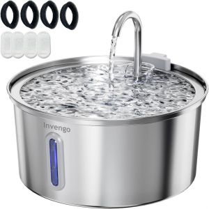 Meowflow B40 Fontaine À Eau Chat 3,2l, Double Mode D¿Écoulement, Ultra Silencieuse <30 Db, Inox 304, Facile À Nettoyer, Anti-Éclaboussures, 4 Filtres Inclus - Neuf