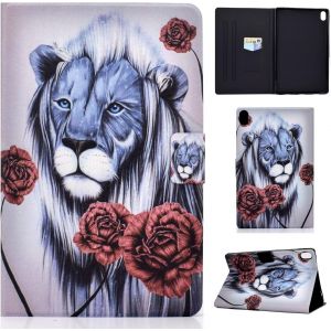 Kal-Coque Pour Lenovo Tab P11/ Tab P11 Plus 2021 (Tb-J606f/J606l/J607), &Eacute;tui De Protection Smart Cover Housse Etui Cuir Automatique Veille/R&eacute;veil Pour Lenovo Tab P11 2021 11"", Rose Lion - Neuf