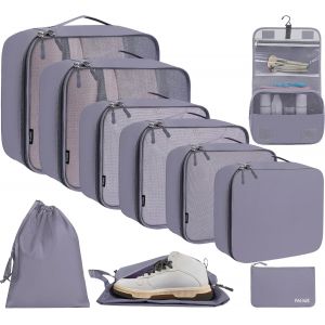 10 Set Cubes D'Emballage Diverses Tailles Organisateur D'Emballage Pour Accessoires De Voyage Bagages De Transport Val - Neuf