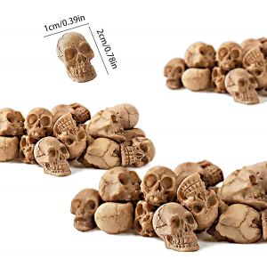 Cauc-Lot De 20 Mini R&eacute;sine T&ecirc;te De Mort, Mini Cr&acirc;ne D&eacute;coration Pot De Fleurs, Mini D&eacute;coration T&ecirc;te De Mort Figure, Mini Mod&egrave;le De Cr&acirc;ne T&ecirc;te De Mort, Pour Halloween Paysage Jardin D&eacute;coration Plante E - Neuf