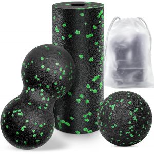 Kal-Balle De Massage Voute Plantairepour Soulager Le Stress Et Les Muscles Tendus, Double Balle Pour Colonne Vertébrale, Pied, Cou Et Dos (Vert) - Neuf