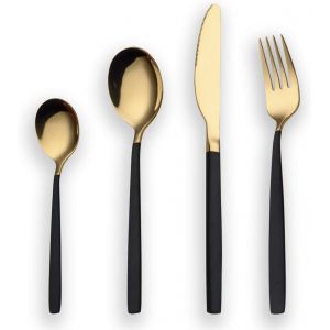 24 Pièces Titane Arc-En-Couleur Plaqué Ensemble De Couverts, 24 Pièces Ensemble De Coutellerie Colorée, Service Pour 6 (Arc-En-Ciel Brillant) - Neuf